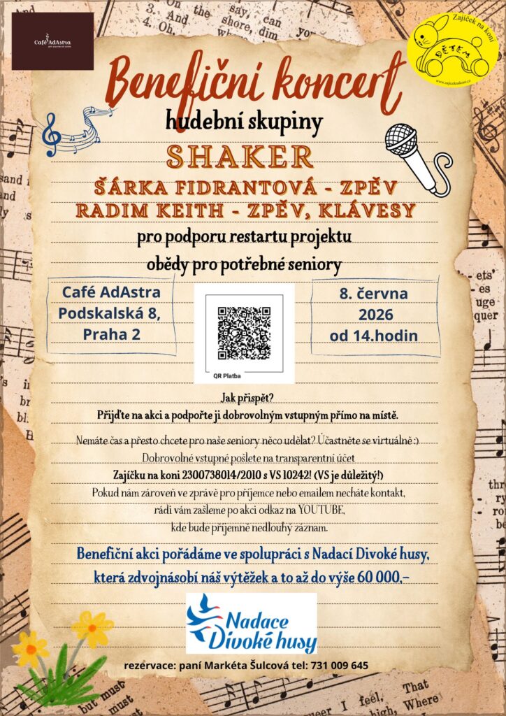Benefiční koncert skupiny Shaker s nadací Divoké husy